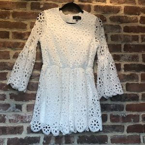 White Crochet Romper